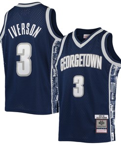 Allen Iverson Georgetown Hoyas Mitchell And Ness 1995 96 Replica Swingman Jersey Navy Ncaa