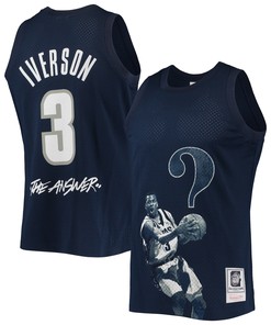Allen Iverson Georgetown Hoyas Mitchell And Ness The Answer Replica Jersey Navy Ncaa