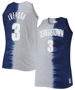 Allen Iverson Georgetown Hoyas Mitchell & Ness Big & Tall Player Tie-dye Jersey - Navy/gray Ncaa