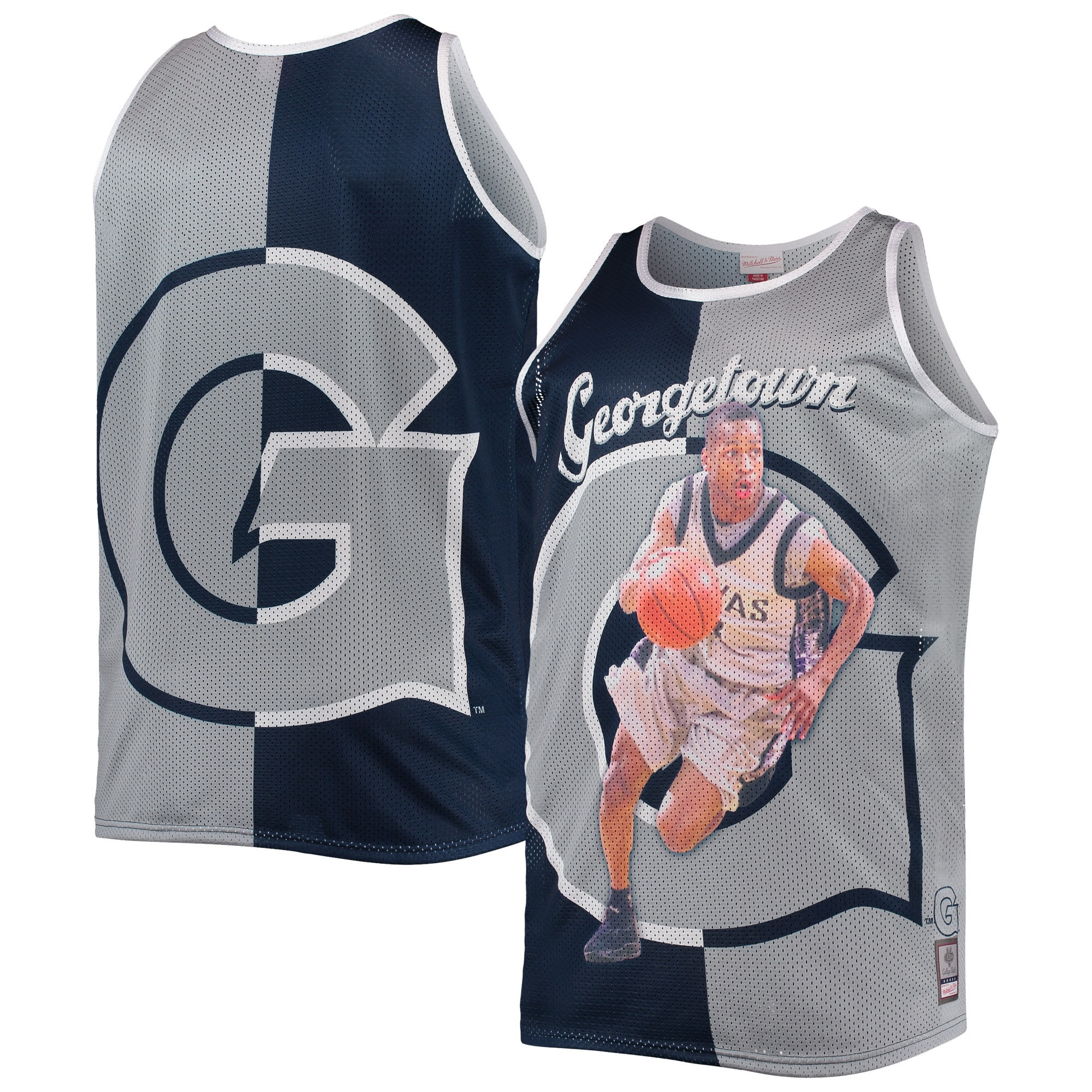 Allen Iverson Georgetown Hoyas Mitchell & Ness Sublimated Player Big & Tall Tank Top - Navy/gray Ncaa