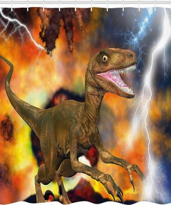 Allosaurus Fragilis Illustration Shower Curtain, Cloth Bathroom Decor