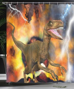 Allosaurus Fragilis Illustration Shower Curtain, Cloth Bathroom Decor