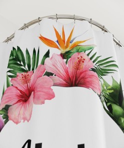 Aloha Hawaii Shower Curtain - Retro Surf Fabric Bath Curtains