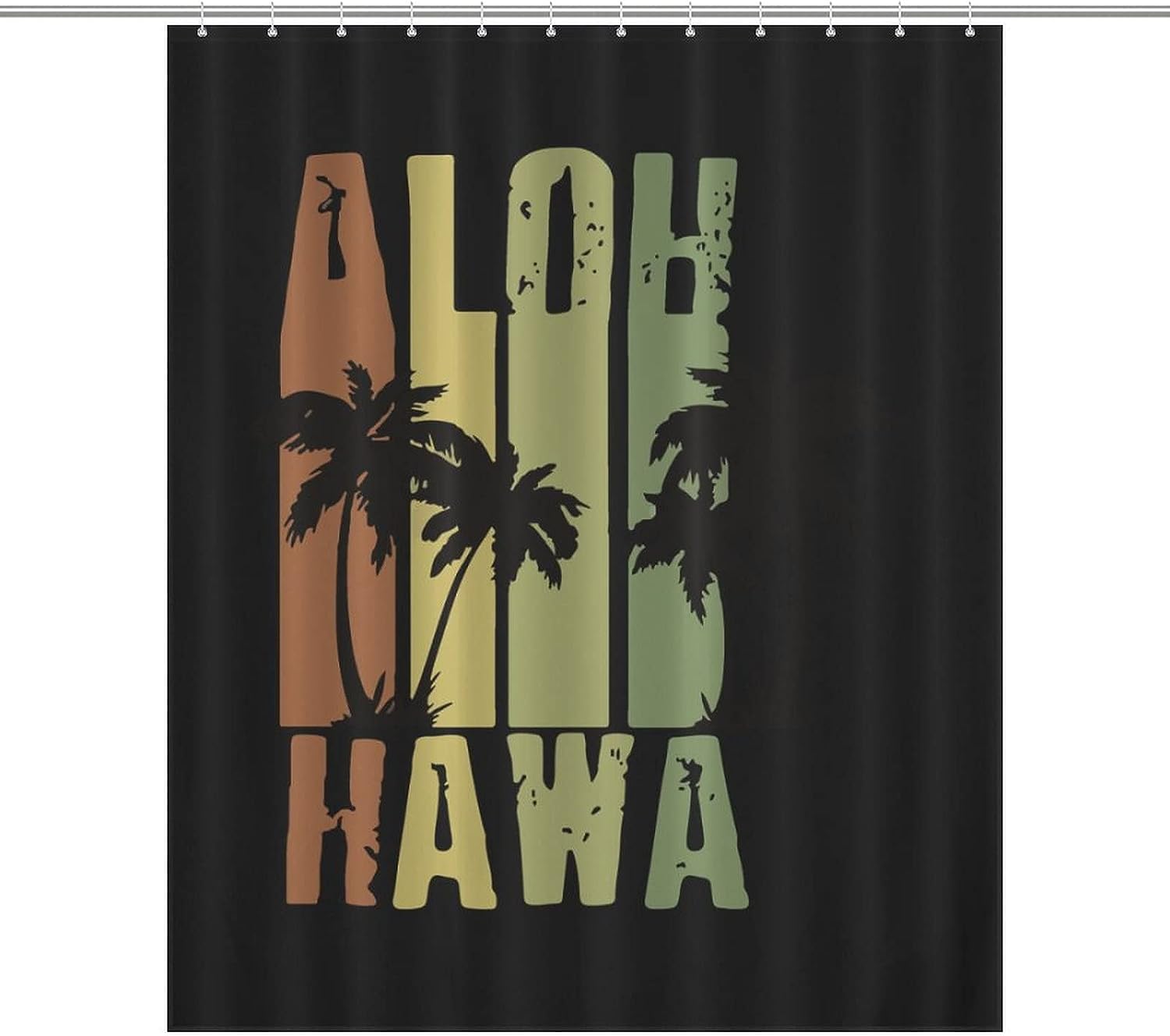 Aloha Hawaiian Map Shower Curtain - Personalized Bathroom Decor