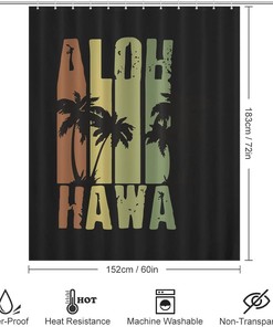 Aloha Hawaiian Map Shower Curtain - Personalized Bathroom Decor
