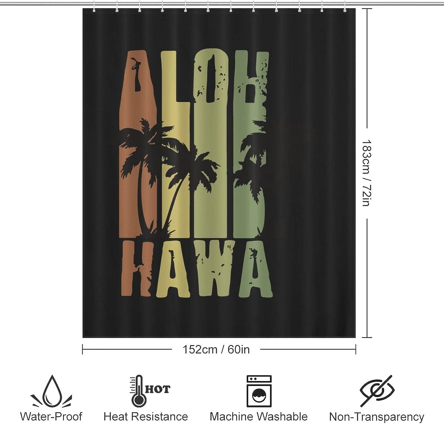 Aloha Hawaiian Map Shower Curtain - Personalized Bathroom Decor