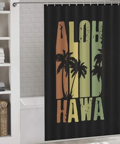 Aloha Hawaiian Map Shower Curtain - Personalized Bathroom Decor