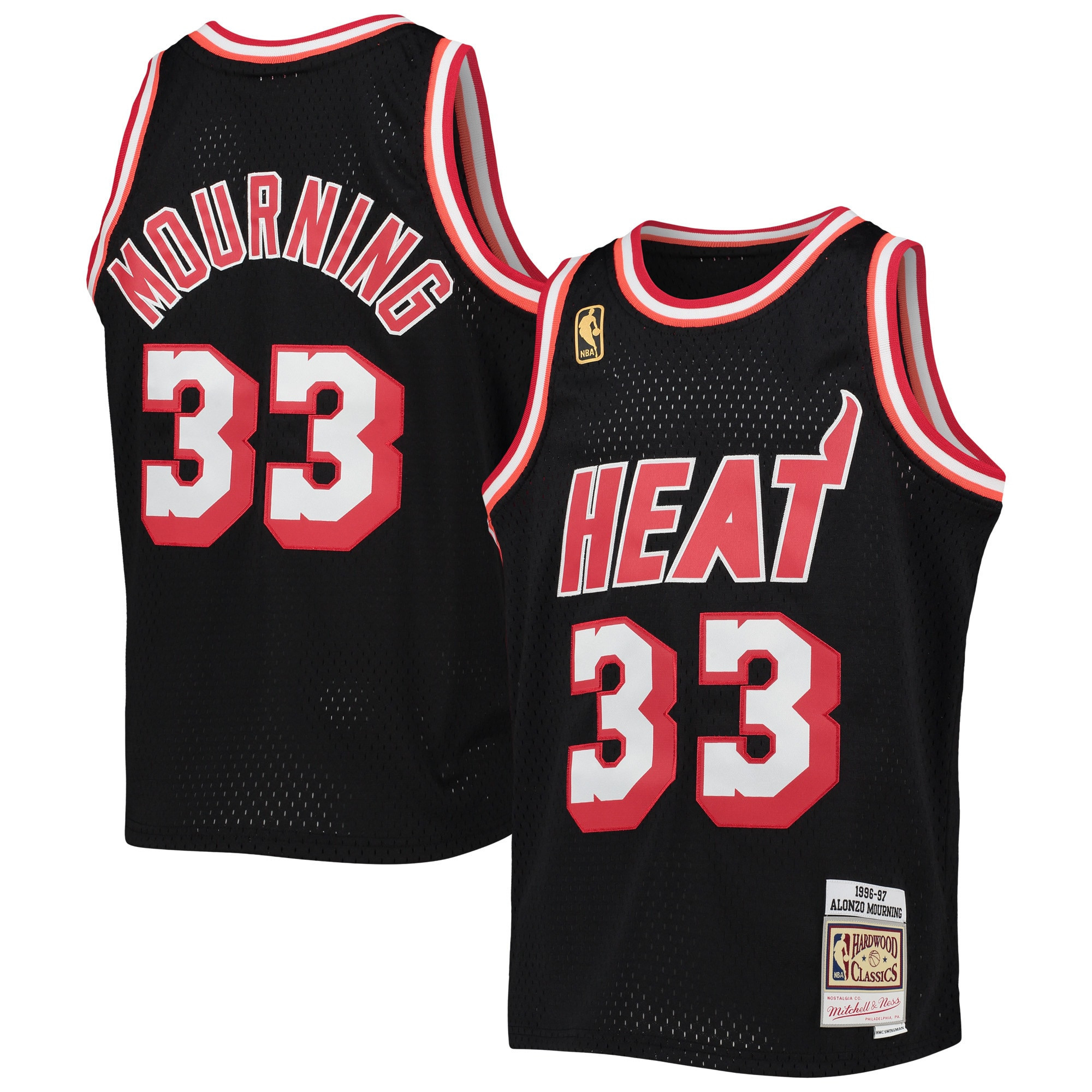 Alonzo Mourning Miami Heat Mitchell & Ness 1996-97 Hardwood Classics Swingman Jersey - Black Nba