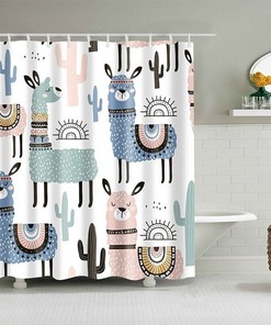 Alpaca Waterproof Shower Curtain - Home Decor Gift 