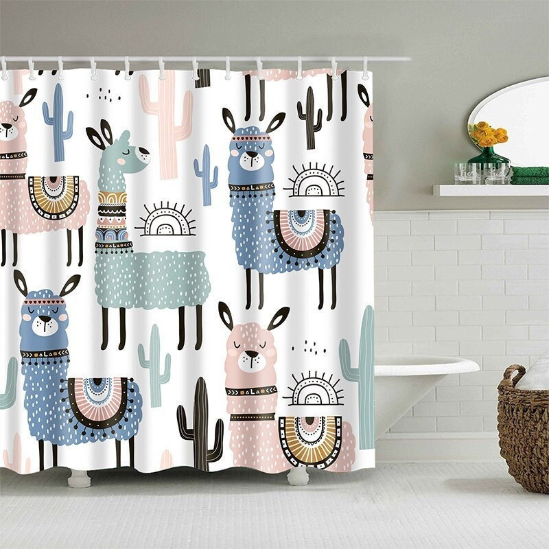 Alpaca Waterproof Shower Curtain - Home Decor Gift