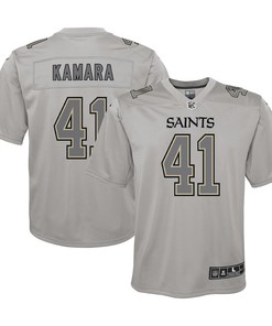 Alvin Kamara 41 New Orleans Saints Youth Atmosphere Game Jersey - Gray