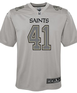 Alvin Kamara 41 New Orleans Saints Youth Atmosphere Game Jersey - Gray