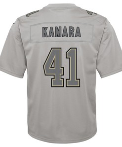 Alvin Kamara 41 New Orleans Saints Youth Atmosphere Game Jersey - Gray
