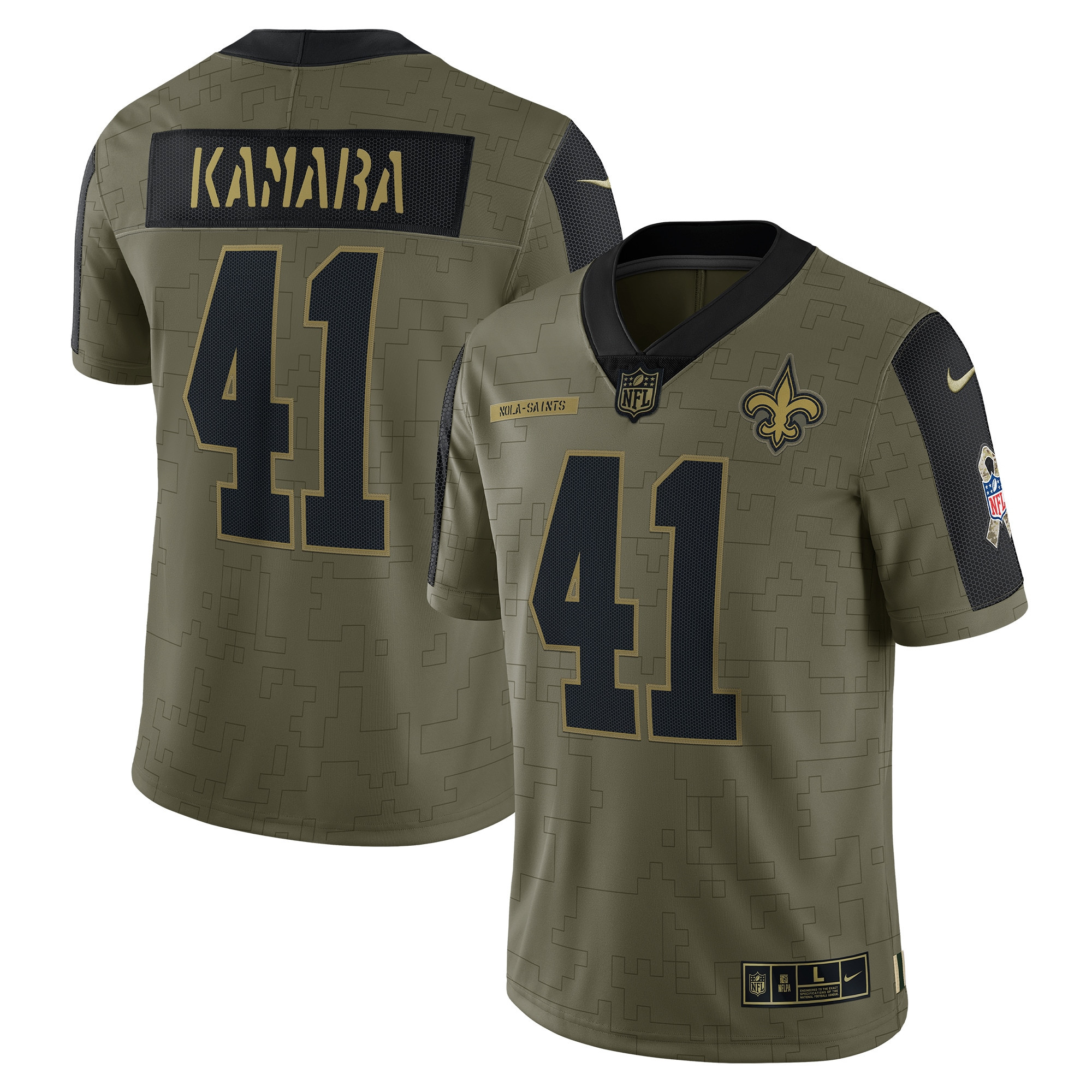 Alvin Kamara New Orleans Saints 2021 Salute To Service Limited Player Jersey - Olive Nfl