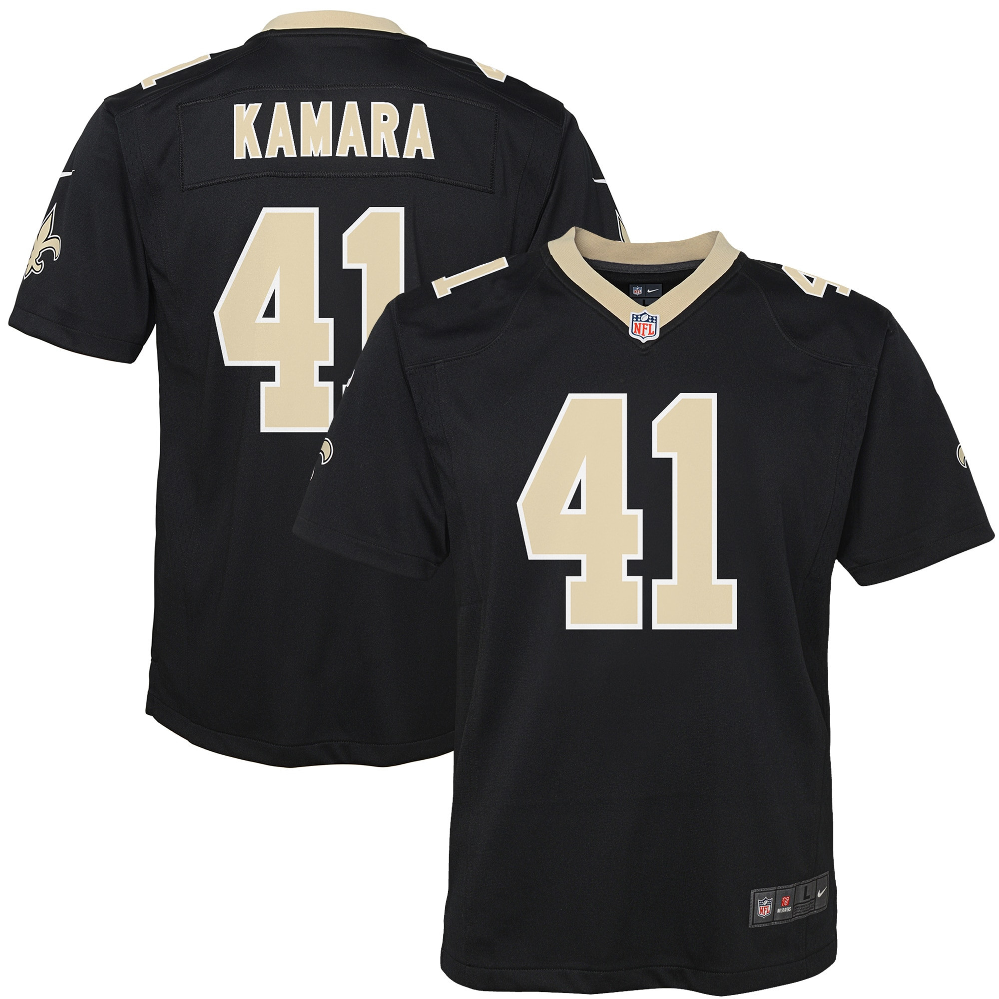 Alvin Kamara New Orleans Saints Game Jersey Black Nfl