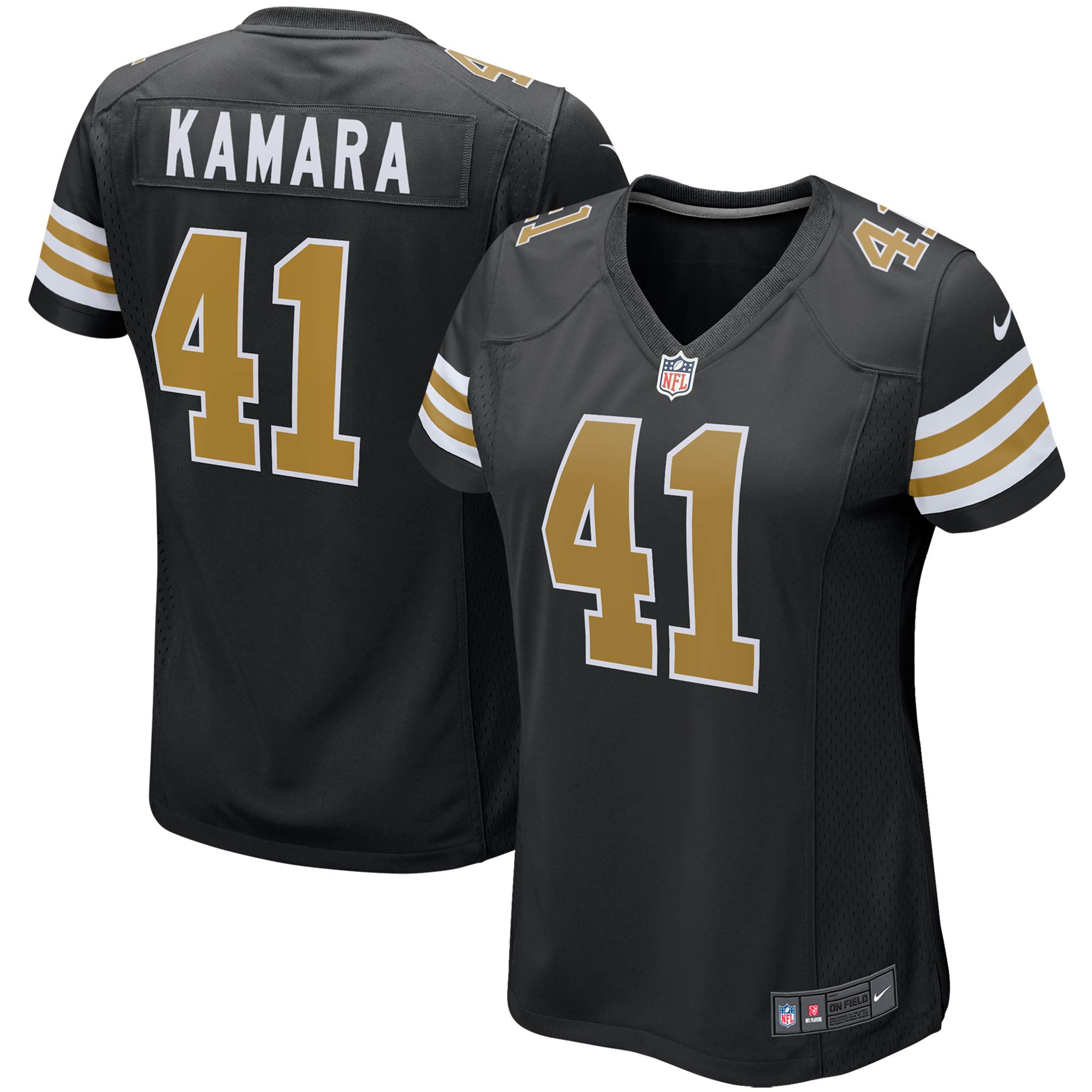 Alvin Kamara New Orleans Saints Womens Alternate Game Player Jersey - Black Nfl