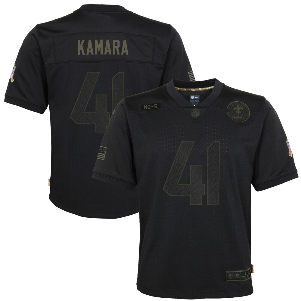 Alvin Kamara New Orleans Saints Youth 2020 Salute To Service Game Jersey - Black