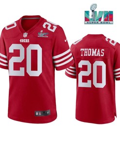Ambry Thomas 20 San Francisco 49Ers Super Bowl LVII Men Game Jersey- Scarlet