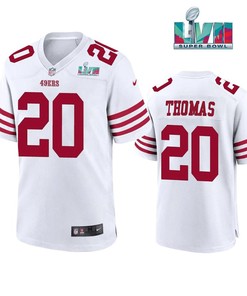 Ambry Thomas 20 San Francisco 49Ers Super Bowl LVII Men Game Jersey- White