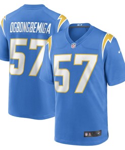 Amen Ogbongbemiga Los Angeles Chargers Game Player Jersey - Powder Blue