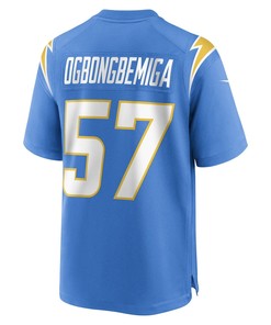 Amen Ogbongbemiga Los Angeles Chargers Game Player Jersey - Powder Blue