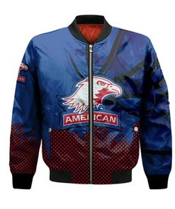 American Eagles Bomber Jacket Basketball Net Grunge Pattern- NCAA