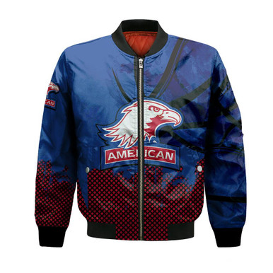 American Eagles Bomber Jacket Basketball Net Grunge Pattern- NCAA