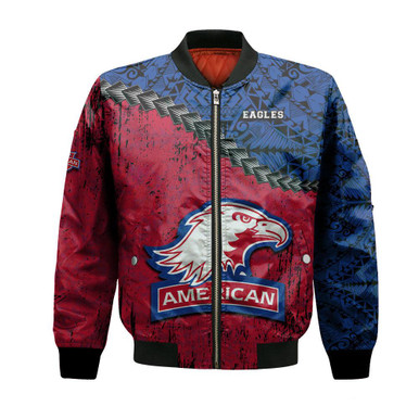 American Eagles Bomber Jacket Grunge Polynesian Tattoo- NCAA