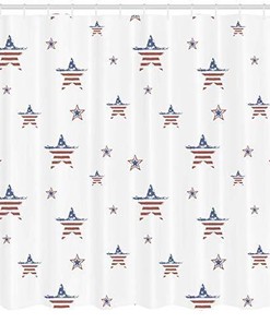 American Flag Motif 4th of July Shower Curtain Set for Patriotic Bathroom Decor