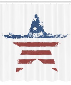 American Flag Stars and Stripes Print Shower Curtain for a Patriotic Bathroom Decor