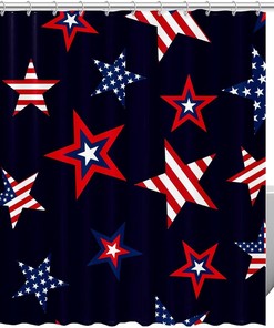 American Flag Unicorn Shower Curtain with Fun Design for a Creative Bathroom Decor