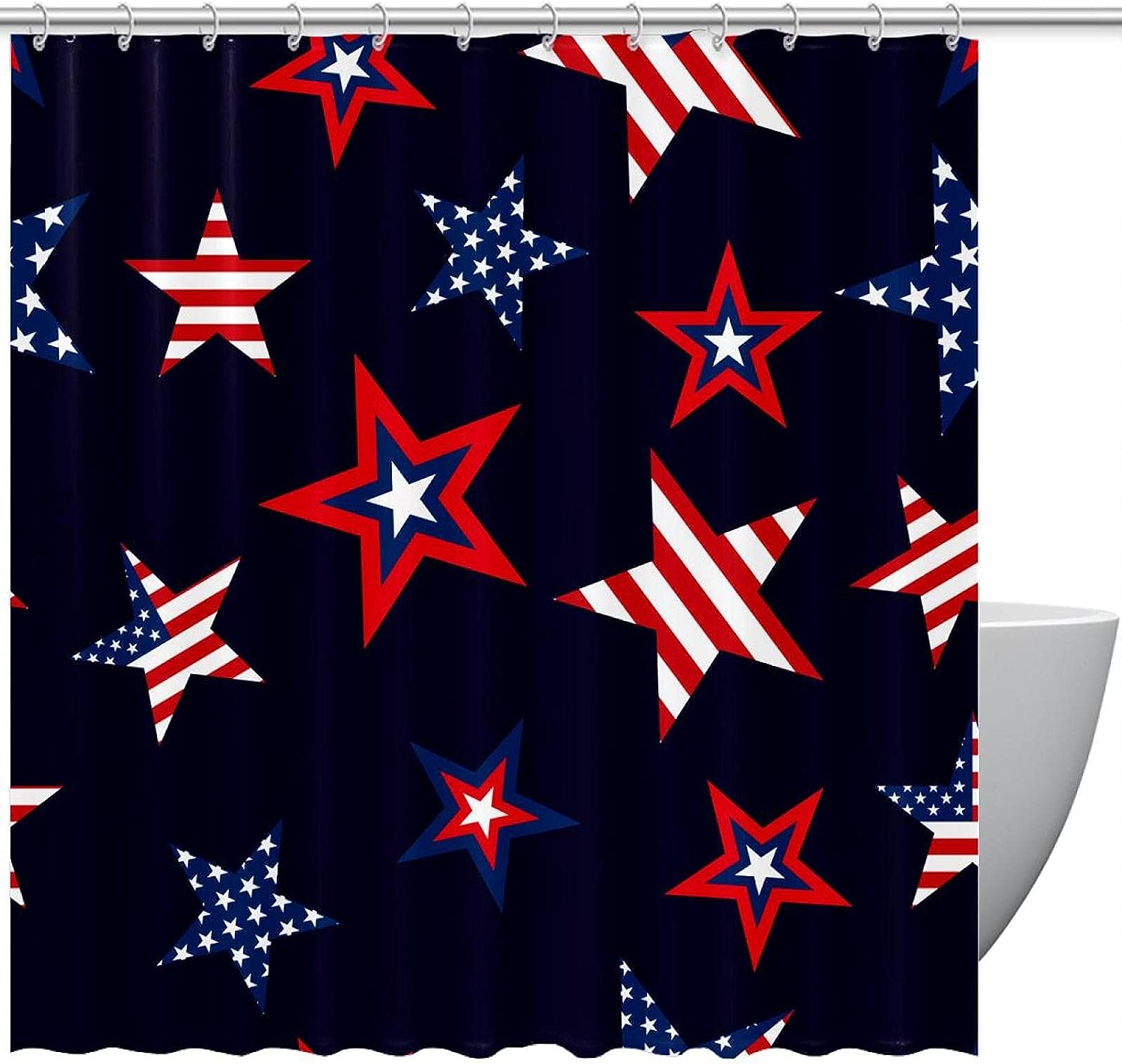 American Flag Unicorn Shower Curtain with Fun Design for a Creative Bathroom Decor