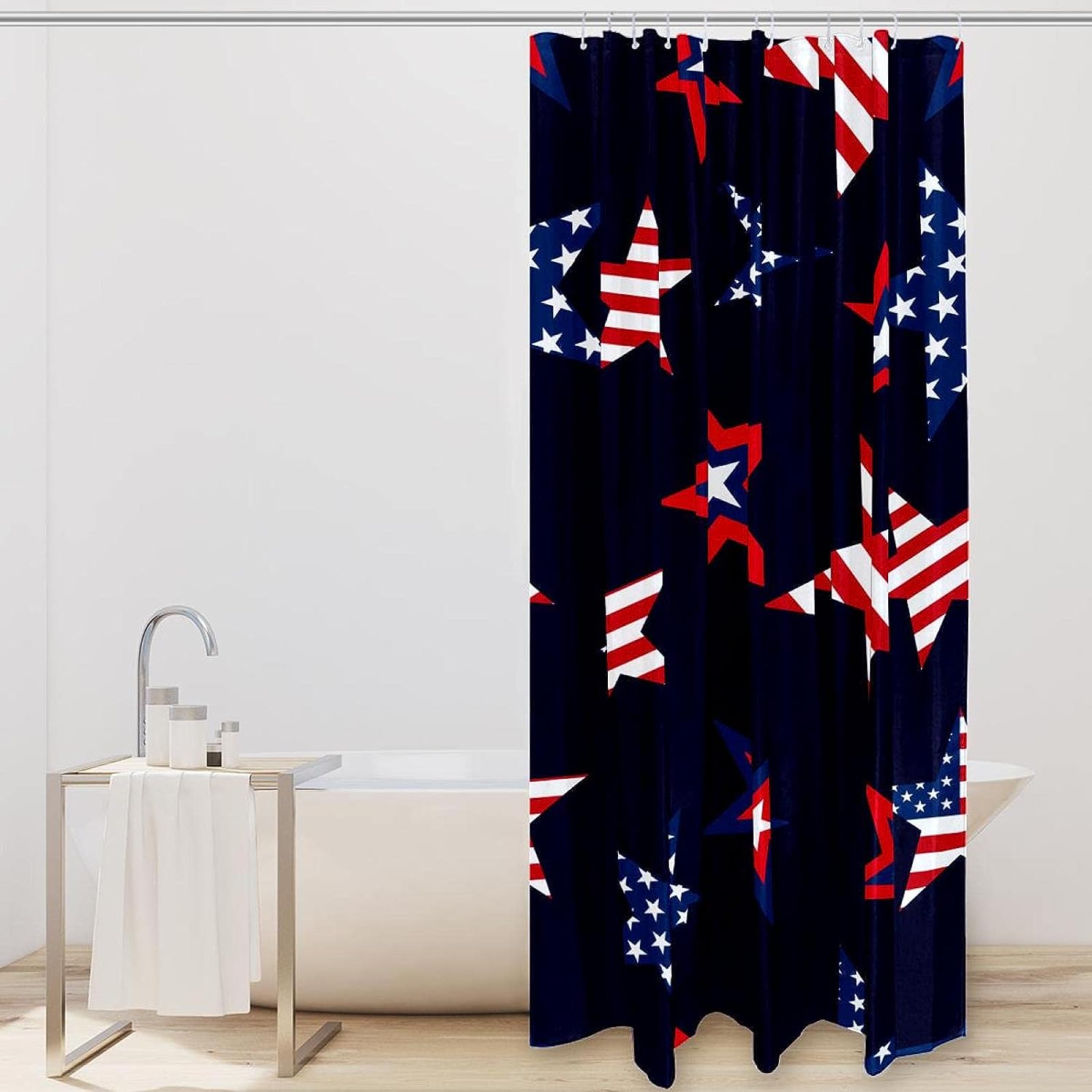 American Flag Unicorn Shower Curtain with Fun Design for a Creative Bathroom Decor