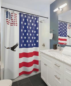 American Flagg Shower Curtain with National Pride for Home Decor