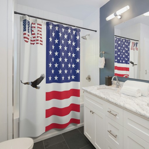 American Flagg Shower Curtain with National Pride for Home Decor