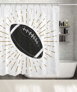 American Football Shower Curtain with Multiple Sizes for a Sports-themed Bathroom Decor