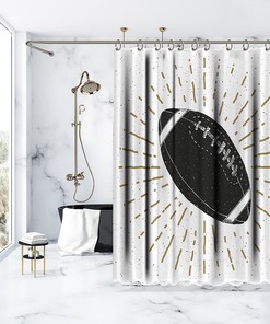 American Football Shower Curtain with Multiple Sizes for a Sports-themed Bathroom Decor