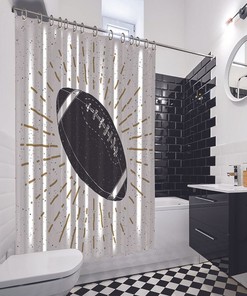 American Football Shower Curtain with Multiple Sizes for a Sports-themed Bathroom Decor
