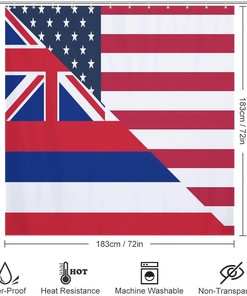 American Hawaii State Flag Shower Curtain for a Patriotic Bathroom Decor