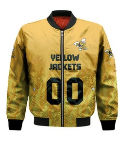 American International Yellow Jackets Bomber Jacket Logo Sport Ombre  - NCAA