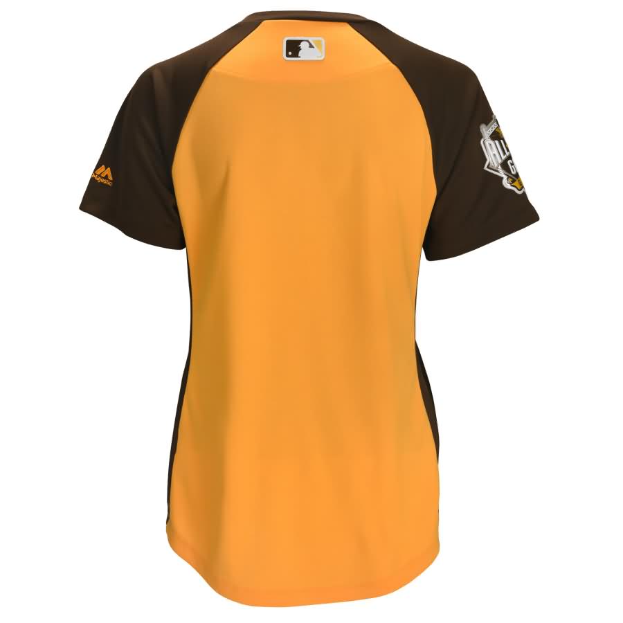 American League Majestic Womens 2016 Mlb All-star Game Batting Practice Jersey - Yellow/brown