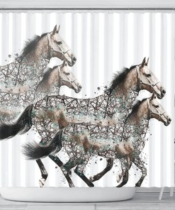 American Quarter Horse Art Print Shower Curtain for a Creative Bathroom Decor