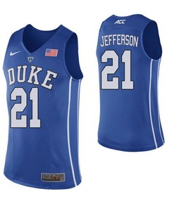 Amile Jefferson 21 Elite Duke Blue Devils Basketball Jersey Blue