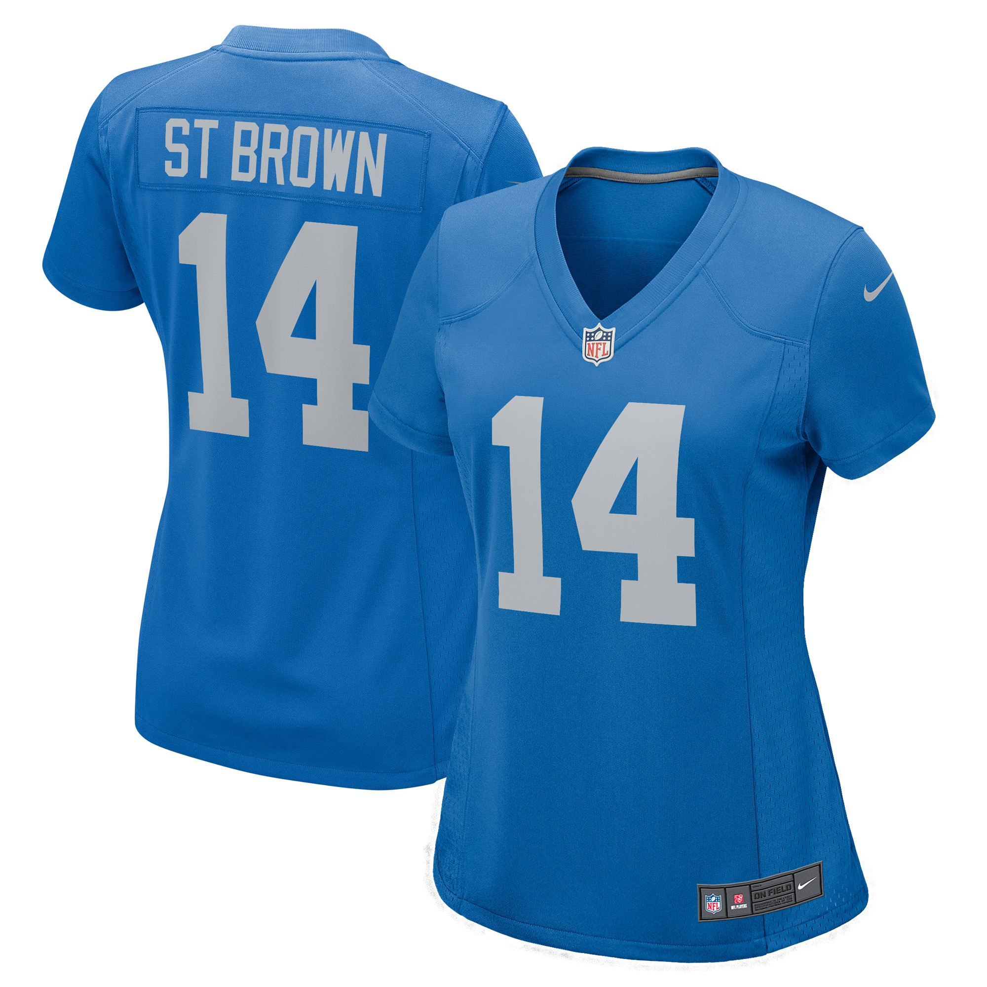 Amon Ra St Brown Detroit Lions Womens Player Game Jersey Blue Nfl