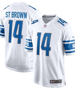 Amon-Ra St. Brown 14 Detroit Lions Player Game Jersey - White
