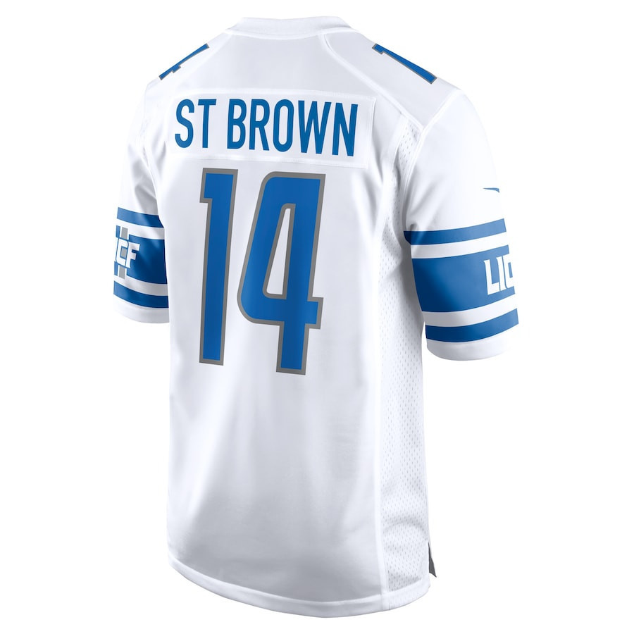 Amon-Ra St. Brown 14 Detroit Lions Player Game Jersey - White