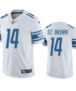 Amon-Ra St. Brown 14 Detroit Lions White Vapor Limited Jersey
