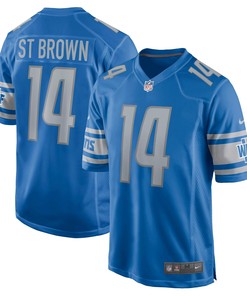 Amon-Ra St. Brown Detroit Lions Game Player Jersey - Blue Jersey