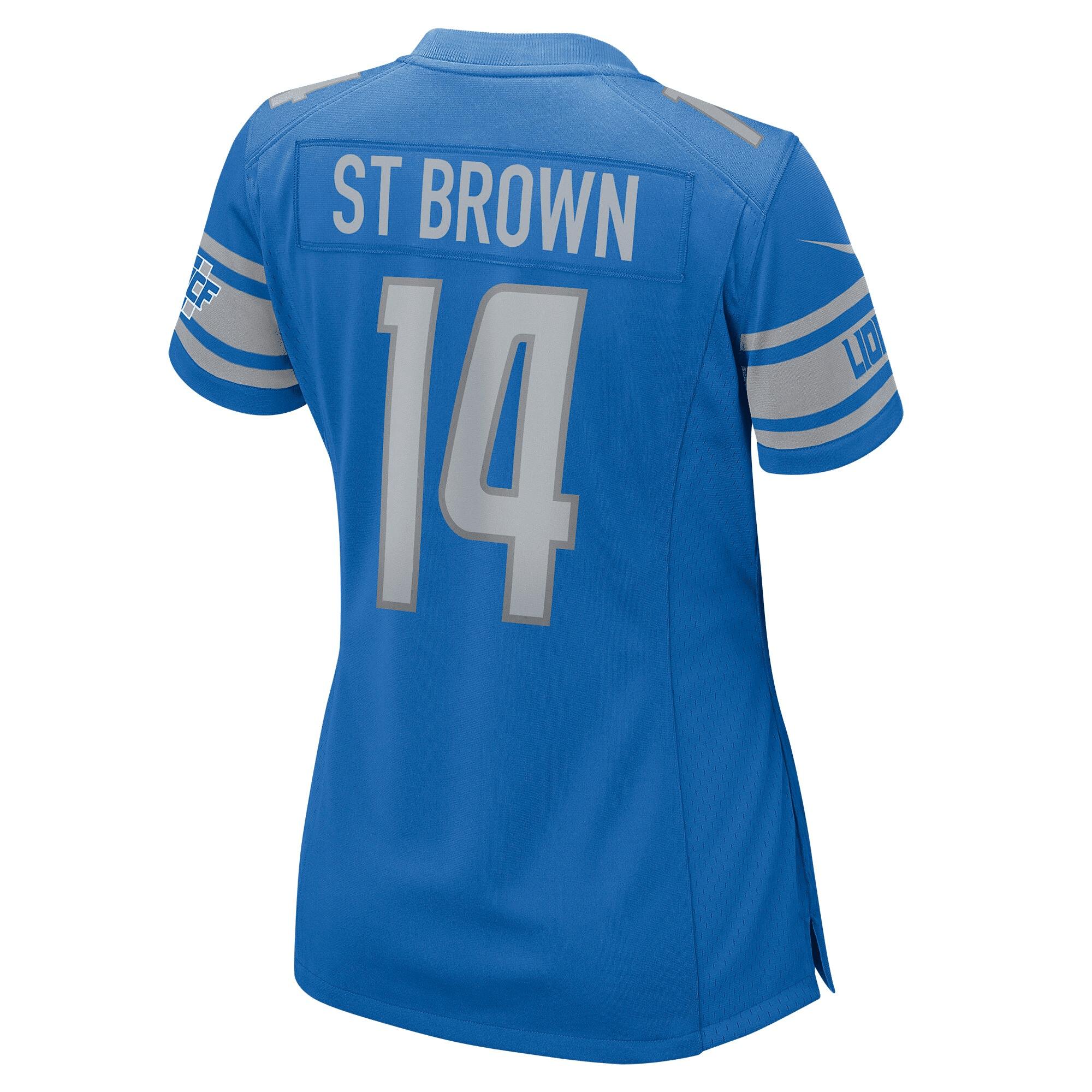 Amon-Ra St. Brown Detroit Lions Women's Game Player Jersey - Blue Jersey