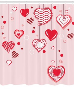 Amor Corazones Caramelo CaÃ±a Globos Shower Curtain - Home Decor Image for Bathroom